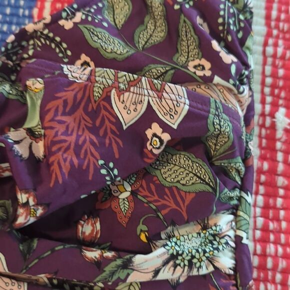 Ann Cole women's maroon floral print swimsuit size 6 boho - Picture 5 of 8